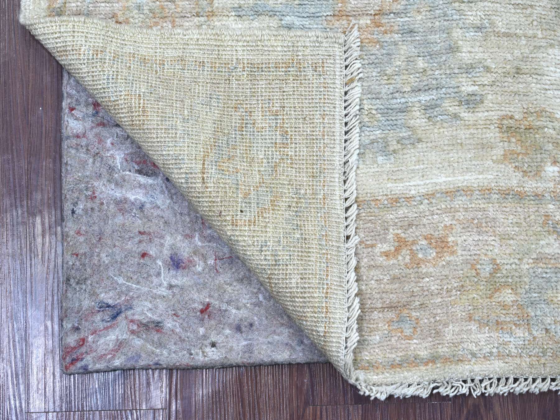 Ivory 2'10" x 7'10" Oushak And Peshawar Hand knotted Wool Rug - Sku: O022195