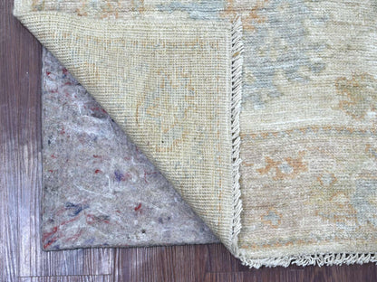 Ivory 2'10" x 7'10" Oushak And Peshawar Hand knotted Wool Rug - Sku: O022195