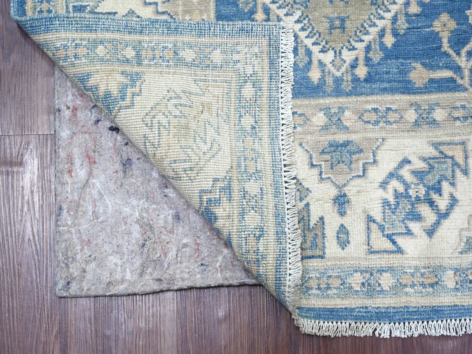 Blue 5'10" x 8'8" Kazak Hand knotted Wool Rug - Sku: O022197
