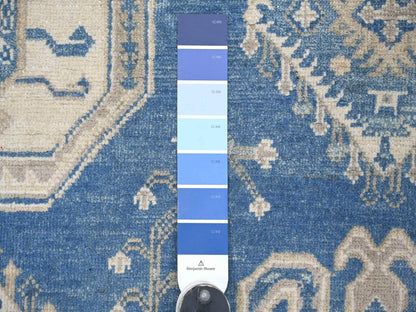 Blue 5'10" x 8'8" Kazak Hand knotted Wool Rug - Sku: O022197