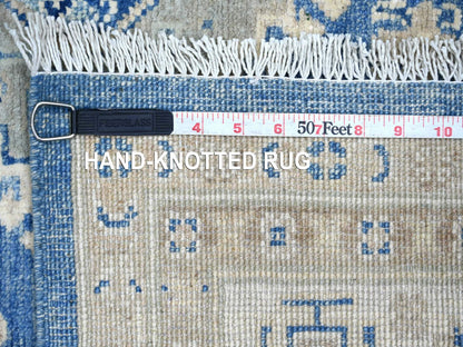 Blue 4'10" x 6'8" Kazak Hand knotted Wool Rug - Sku: O022198