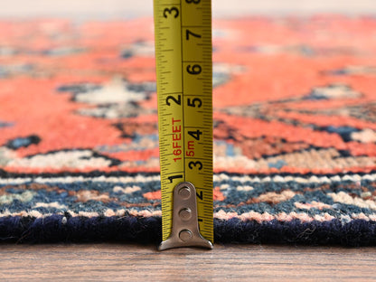 Vintage hand-knotted wool runner in Orange & Navy Blue, 2'9" x 12'2" — SKU O02219 (view 6)