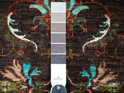 Brown 2'8" x 3'8" Tribal & Geometric Hand knotted Wool Rug - Sku: O022200