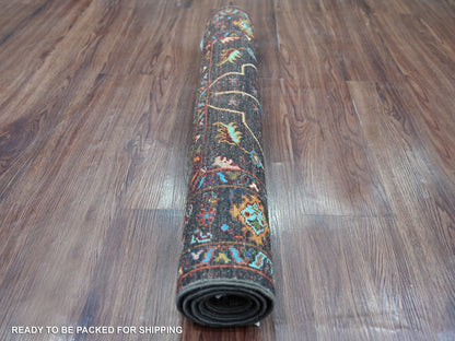 Brown 2'8" x 3'8" Tribal & Geometric Hand knotted Wool Rug - Sku: O022200