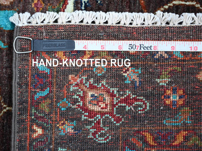 Brown 2'8" x 3'8" Tribal & Geometric Hand knotted Wool Rug - Sku: O022200