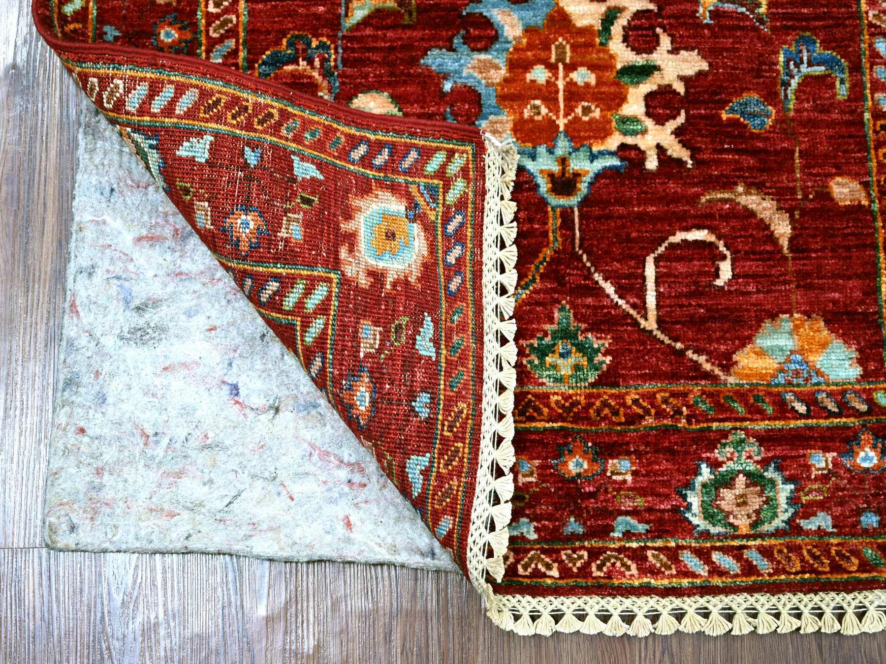 Tribal & Geometric hand-knotted wool runner in Red & Rust Red, 2'9" x 8'3" — SKU O022202 (view 2)