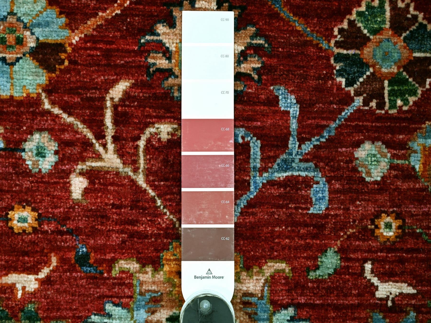 Tribal & Geometric hand-knotted wool runner in Red & Rust Red, 2'9" x 8'3" — SKU O022202 (view 3)
