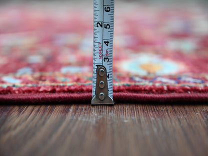Tribal & Geometric hand-knotted wool runner in Red & Rust Red, 2'9" x 8'3" — SKU O022202 (view 5)