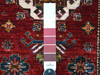 Red 2'8" x 12'10" Tribal & Geometric Hand knotted Wool Rug - Sku: O022203