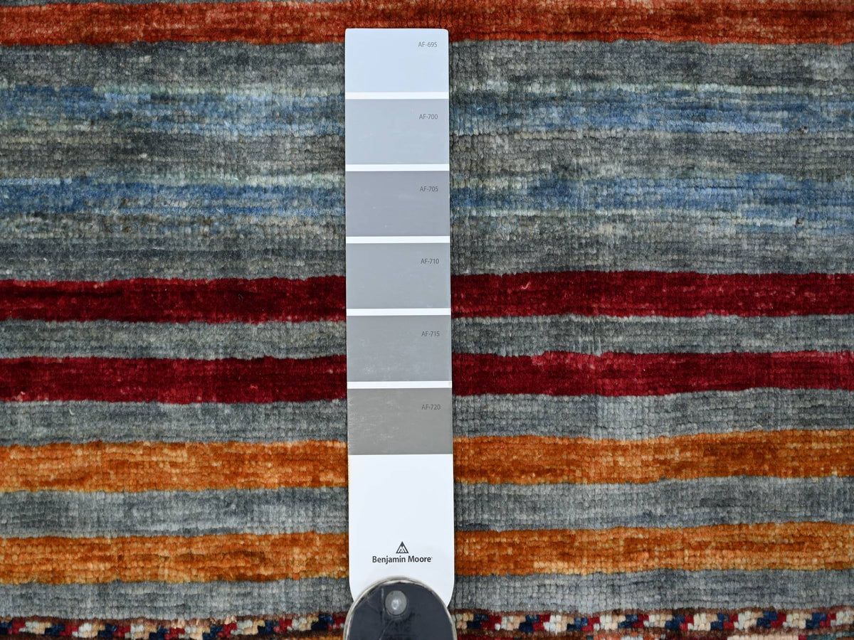 Kazak Tribal & Geometric hand-knotted wool rug in Gray, 2'10" x 4' — SKU O022204 (view 3)