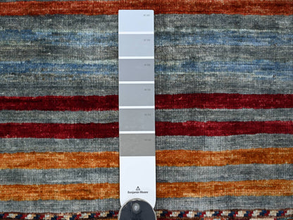 Kazak Tribal & Geometric hand-knotted wool rug in Gray, 2'10" x 4' — SKU O022204 (view 3)