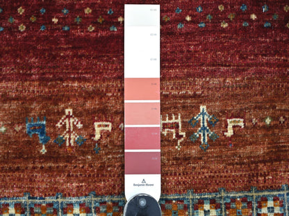 Kazak Tribal & Geometric hand-knotted wool rug in Red, 2'7" x 5' — SKU O022205 (view 3)
