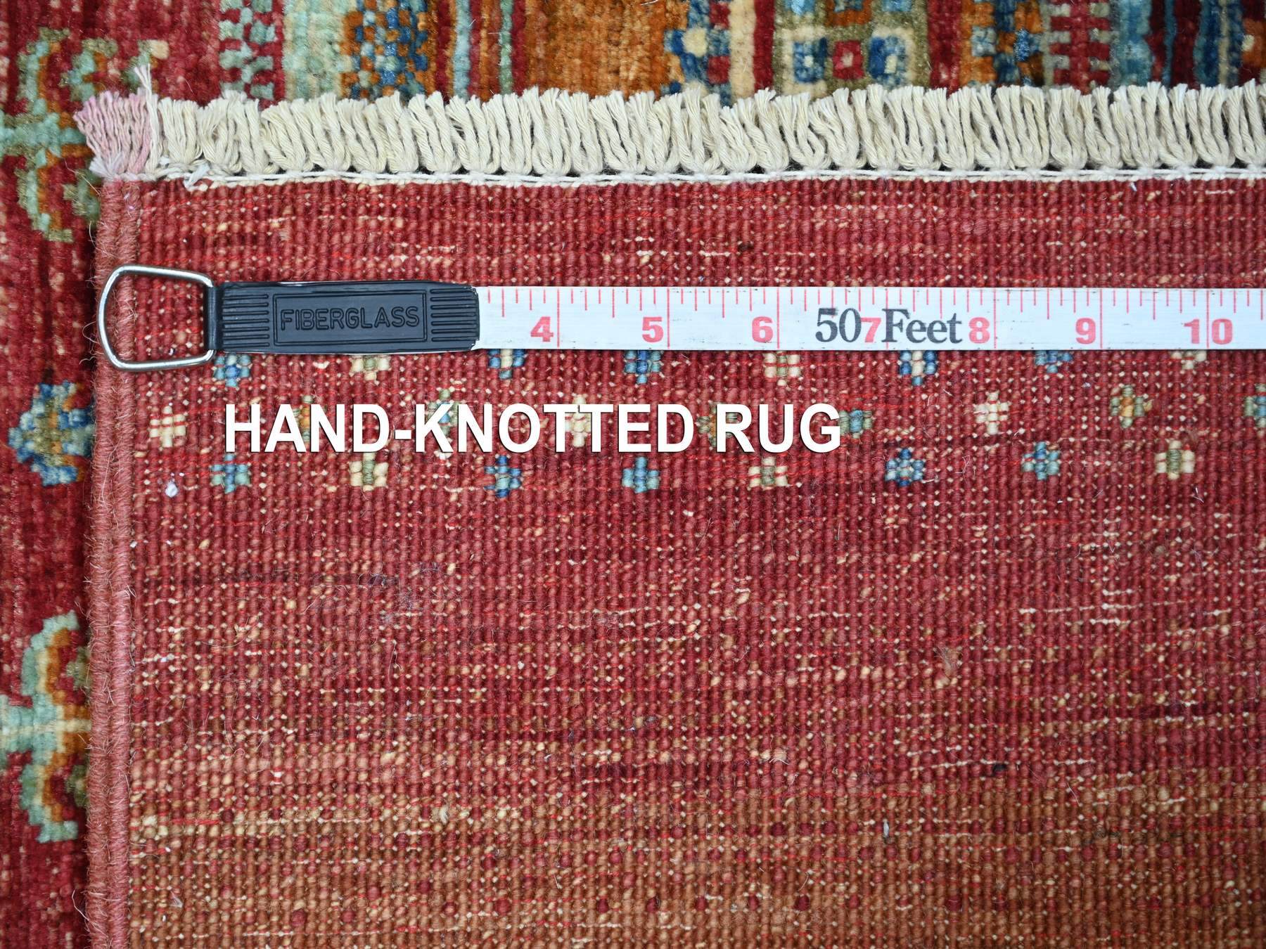 Kazak Tribal & Geometric hand-knotted wool rug in Red, 2'7" x 5' — SKU O022205 (view 6)