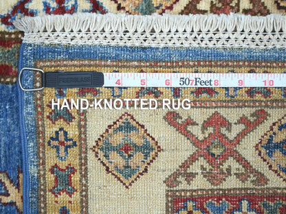 Blue 2'6" x 12'11" Tribal & Geometric Hand knotted Wool Rug - Sku: O022207
