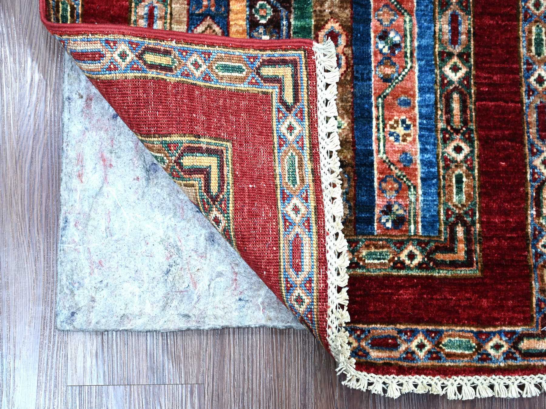 Kazak Tribal & Geometric hand-knotted wool runner in Red & Colorful, 2' x 6'1" — SKU O022208 (view 2)