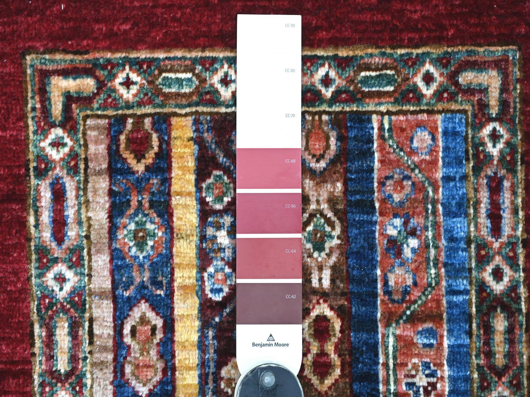 Kazak Tribal & Geometric hand-knotted wool runner in Red & Colorful, 2' x 6'1" — SKU O022208 (view 3)