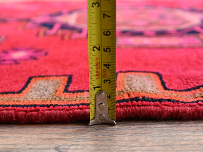 Vintage hand-knotted wool runner in Red, 3'1" x 12'4" — SKU O02220 (view 6)