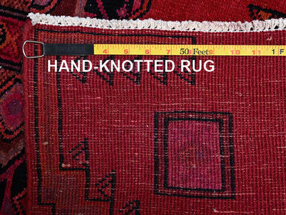 Vintage hand-knotted wool runner in Red, 3'1" x 12'4" — SKU O02220 (view 7)