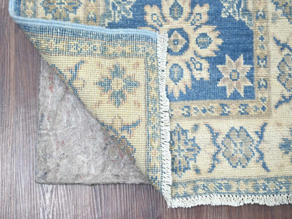 Blue 2'0" x 5'8" Kazak Hand knotted Wool Rug - Sku: O022212