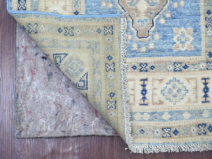 Blue 2'8" x 9'7" Kazak Hand knotted Wool Rug - Sku: O022214