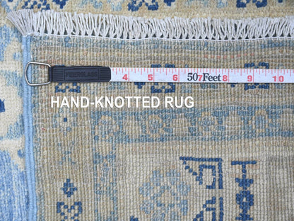 Blue 2'8" x 9'7" Kazak Hand knotted Wool Rug - Sku: O022214