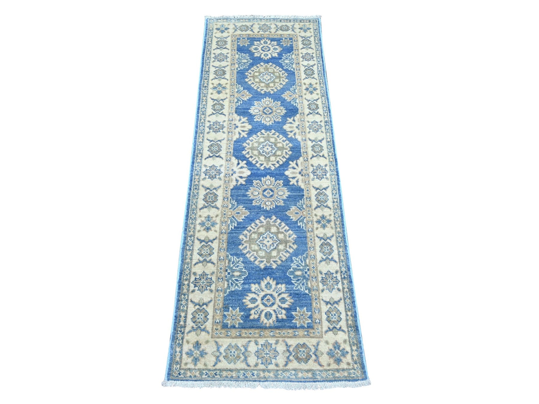Blue 1'11" x 5'7" Kazak Hand knotted Wool Rug - Sku: O022216