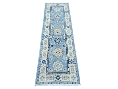 Blue 1'11" x 6'1" Kazak Hand knotted Wool Rug - Sku: O022219