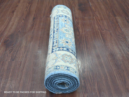 Blue 1'11" x 6'1" Kazak Hand knotted Wool Rug - Sku: O022219