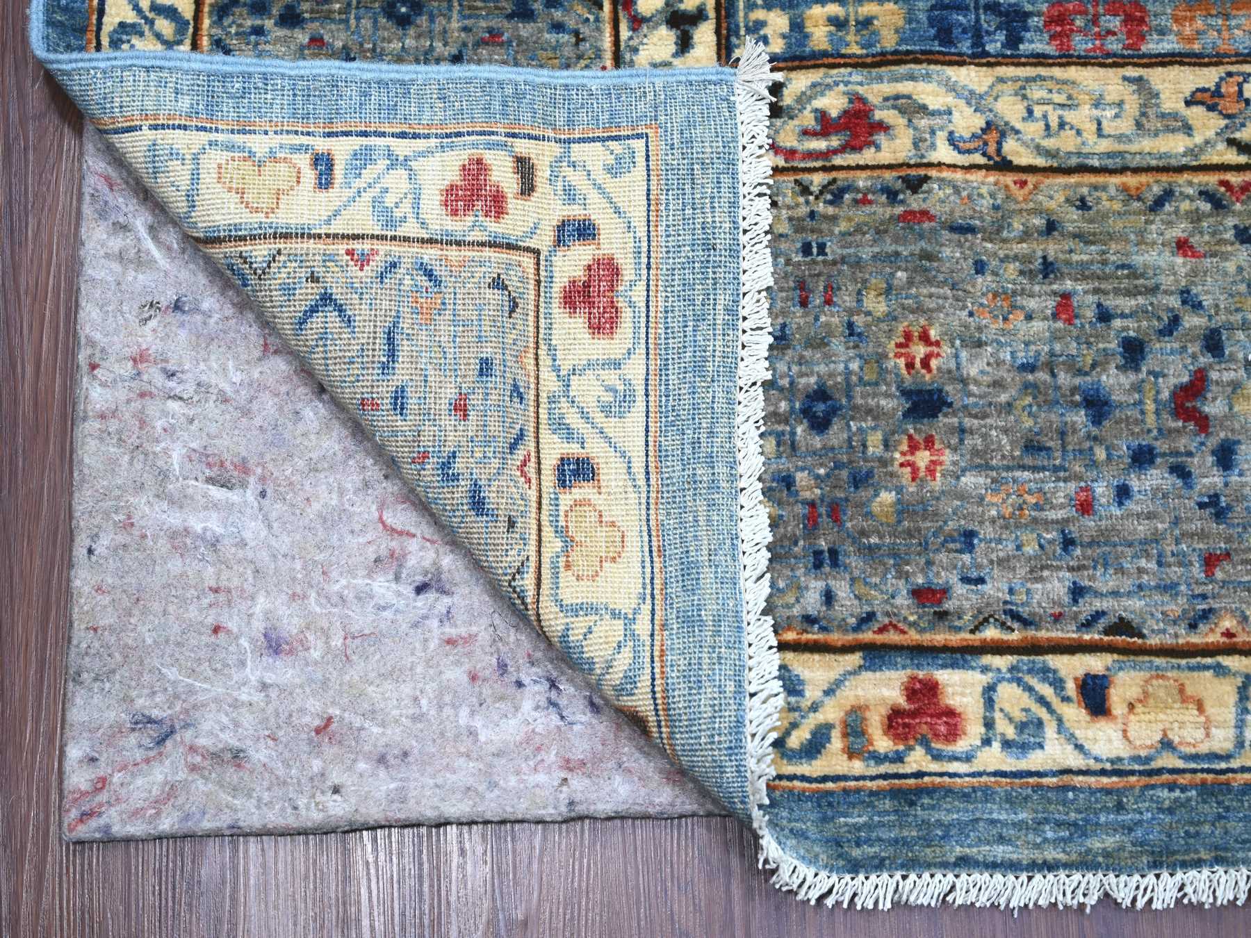 Mamluk Mamluk hand-knotted wool rug in Blue & Gray, 9'11" x 14'1" — SKU O022220 (view 4)