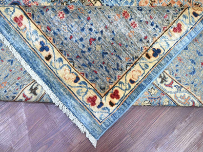 Blue 9'11" x 14'1" Mamluk Hand knotted Wool Rug - Sku: O022220
