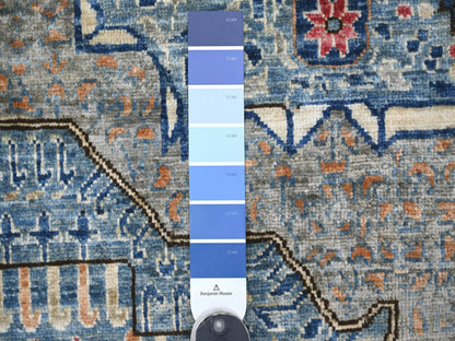 Blue 9'11" x 14'1" Mamluk Hand knotted Wool Rug - Sku: O022220