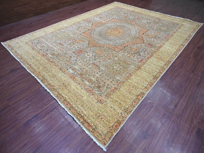 Mamluk Mamluk hand-knotted wool rug in Gray & Green, 9'11" x 13' — SKU O022221 (view 3)