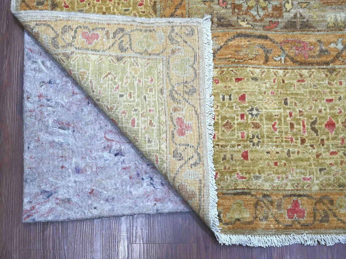 Mamluk Mamluk hand-knotted wool rug in Gray & Green, 9'11" x 13' — SKU O022221 (view 4)