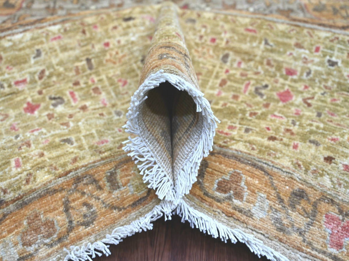 Mamluk Mamluk hand-knotted wool rug in Gray & Green, 9'11" x 13' — SKU O022221 (view 5)