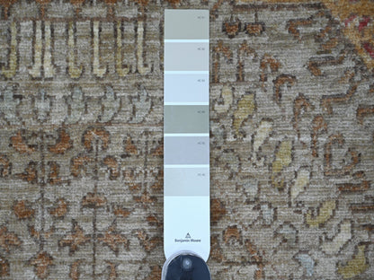 Mamluk Mamluk hand-knotted wool rug in Gray & Green, 9'11" x 13' — SKU O022221 (view 7)