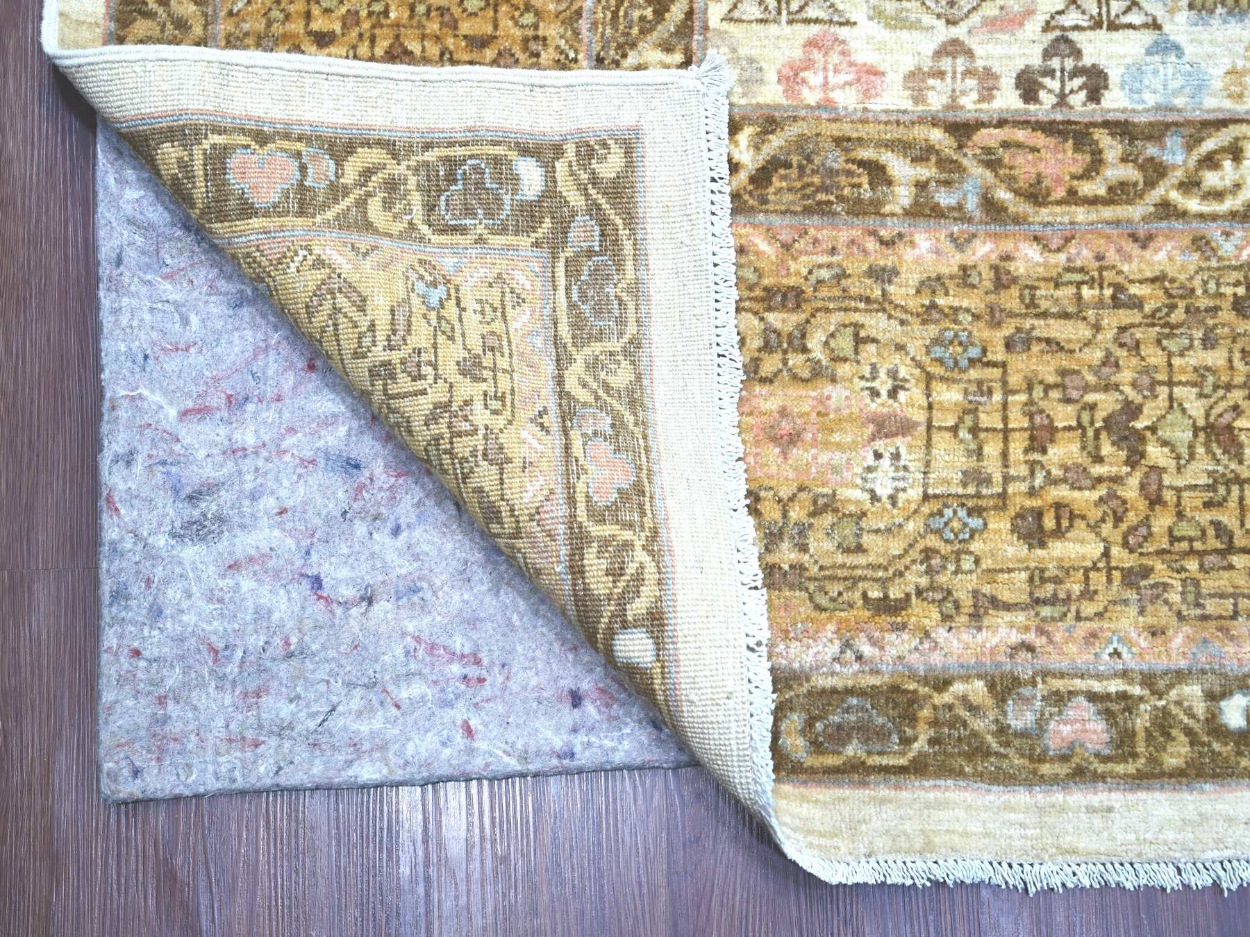 Mamluk Mamluk hand-knotted wool rug in Ivory & Brown, 9'10" x 13'9" — SKU O022223 (view 4)
