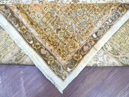 Mamluk Mamluk hand-knotted wool rug in Ivory & Brown, 9'10" x 13'9" — SKU O022223 (view 6)