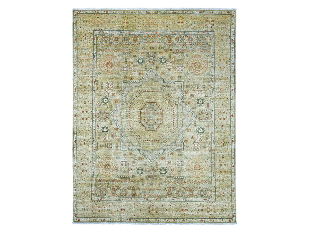 Mamluk Mamluk hand-knotted wool rug in Green, 7'11" x 10'1" — SKU O022225