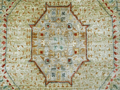 Green 7'11" x 10'1" Mamluk Hand knotted Wool Rug - Sku: O022225