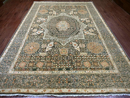 Mamluk Mamluk hand-knotted wool rug in Gray, 8'11" x 12' — SKU O022226 (view 2)