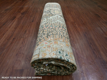 Mamluk Mamluk hand-knotted wool rug in Gray, 8'11" x 12' — SKU O022226 (view 9)