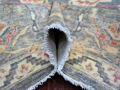 Peshawar Oushak hand-knotted wool rug in Gray, 10' x 13'9" — SKU O022228 (view 5)