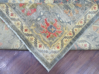 Peshawar Oushak hand-knotted wool rug in Gray, 10' x 13'9" — SKU O022228 (view 6)