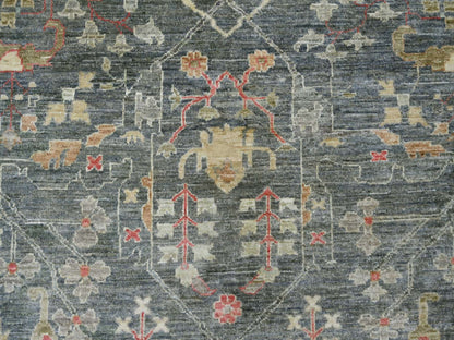 Peshawar Oushak hand-knotted wool rug in Gray, 10' x 13'9" — SKU O022228 (view 8)
