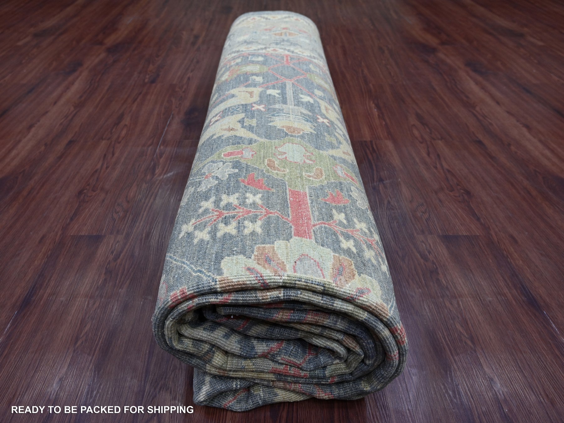 Peshawar Oushak hand-knotted wool rug in Gray, 10' x 13'9" — SKU O022228 (view 9)