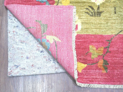 Green 9'0" x 11'9" Oushak And Peshawar Hand knotted Wool Rug - Sku: O022229