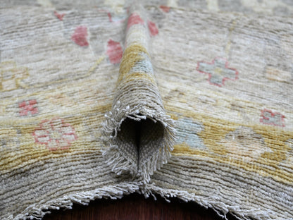 Grey 11'9" x 17'7" Oushak And Peshawar Hand knotted Wool Rug - Sku: O022233