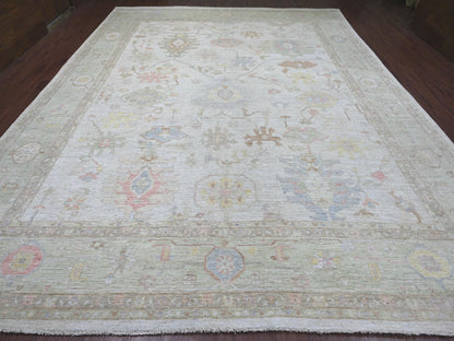 Oushak Oushak hand-knotted wool rug in Gray & Green, 11'8" x 14'11" — SKU O022235 (view 2)