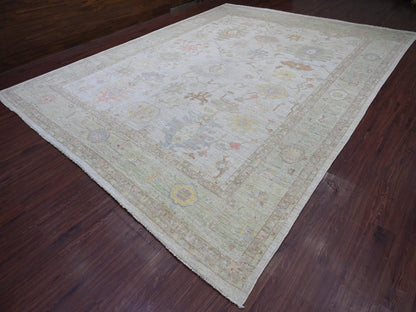 Oushak Oushak hand-knotted wool rug in Gray & Green, 11'8" x 14'11" — SKU O022235 (view 3)