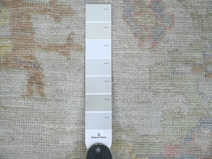 Grey 11'8" x 14'11" Oushak And Peshawar Hand knotted Wool Rug - Sku: O022235
